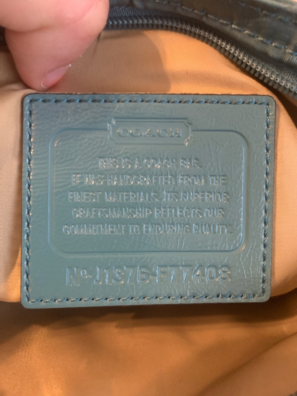Coach Getaway Signature Nylon Crossbody File Bag in Turquoise - Picture 5 of 10